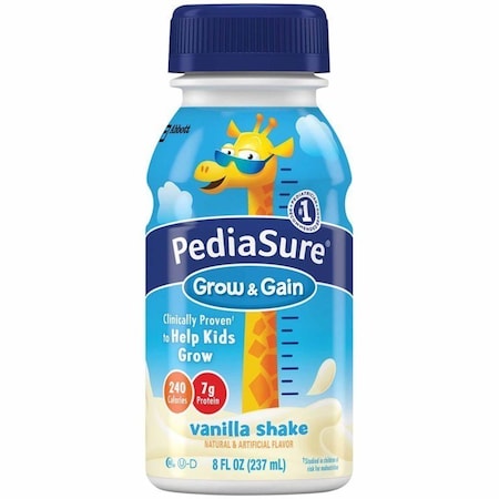 Pediasure Grow & Gain Shake Pediatric Oral Supplement, Vanilla Flavor, 8 oz. Bottle, Liquid, 240 Calories, 6PK 58049